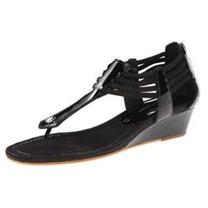 Donald J Pliner Dyna Patent Wedges Sandals Black
